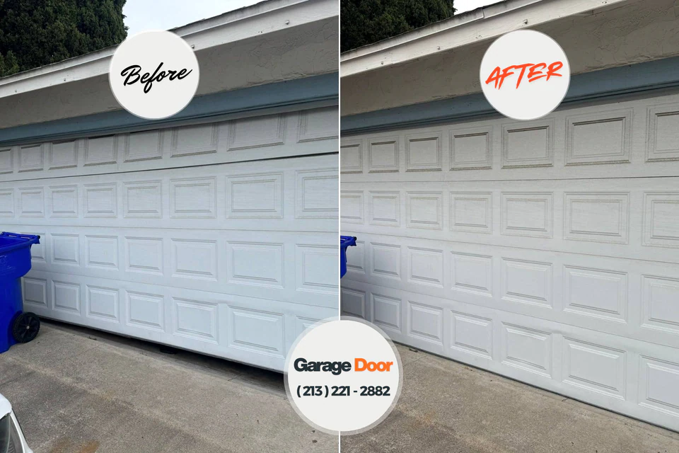 Before and after: garage door repair Lacey, WA